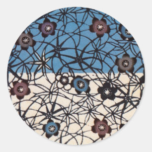 Sticker Rond Textile japonais Kimono vintage (Bingata)