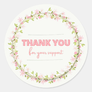 STICKER ROND THANK FOR YOU SUPPORT
