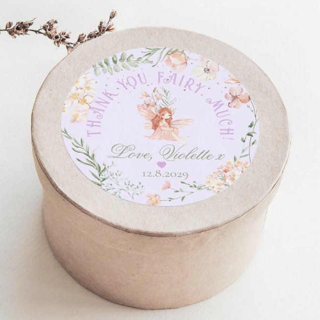 Sticker Rond Thank you Fairy Much Fairy 1st Birthday Magical (Créateur téléchargé)
