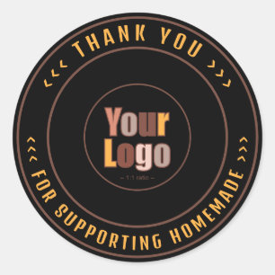 Sticker Rond Thank You For Supporting Homemade   Small Business