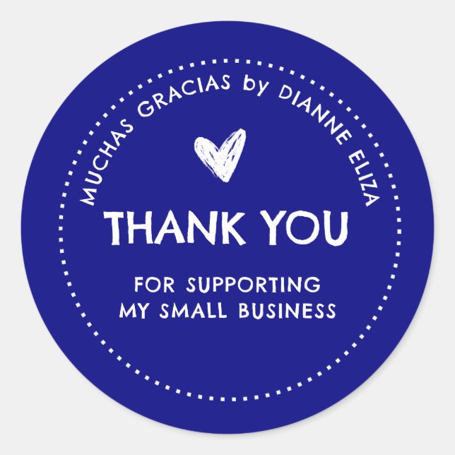 Sticker Rond Thank You For Supporting My Small Business (Devant)