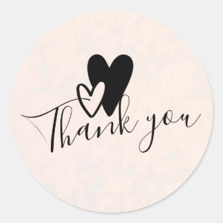 Sticker Rond Thank you Heart Cute Love