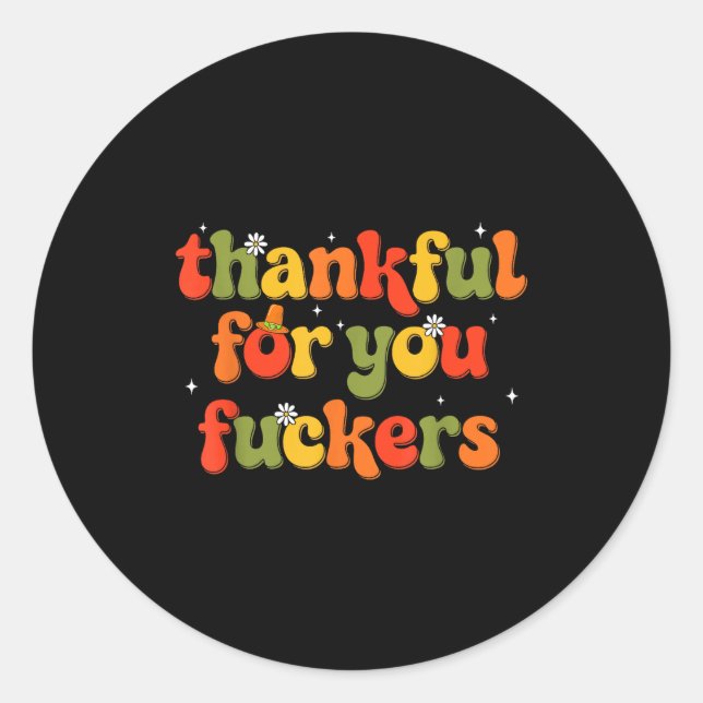 Sticker Rond Thankful For You Forers  (Devant)