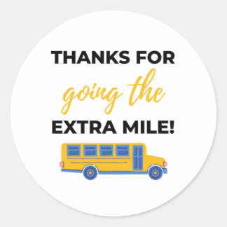 Sticker Rond Thanks For Going The Extra Mile bl