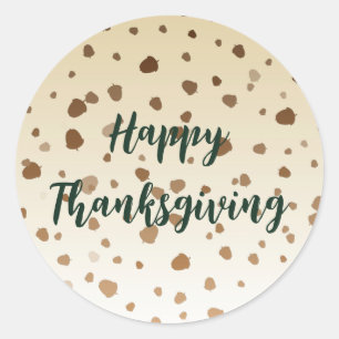 Sticker Rond Thanksgiving Acorns