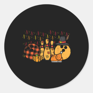 Sticker Rond Thanksgiving Bowling Turquie Day Fall Men Women Ki