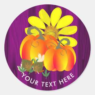 Sticker Rond Thanksgiving Celebration Rustic Personnalisé