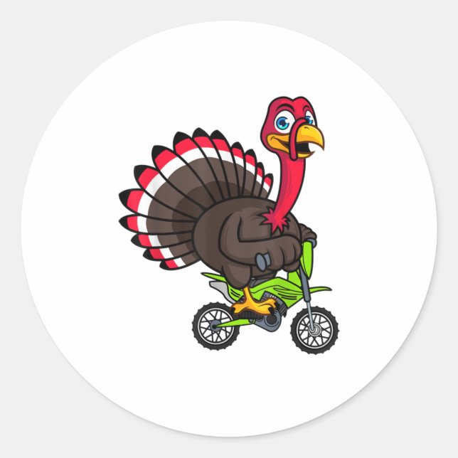 Sticker Rond Thanksgiving Dirt Bike Motocross Enduro équitation (Devant)
