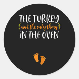 Sticker Rond Thanksgiving Grossesse Faire-part Turquie bébé R