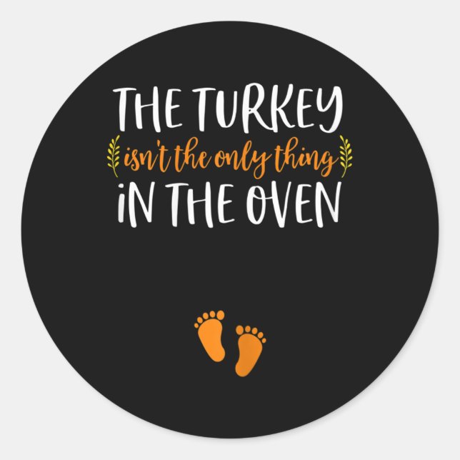 Sticker Rond Thanksgiving Grossesse Faire-part Turquie bébé R (Devant)