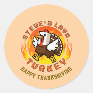 Sticker Rond Thanksgiving Steve's Lava Turkey Plate