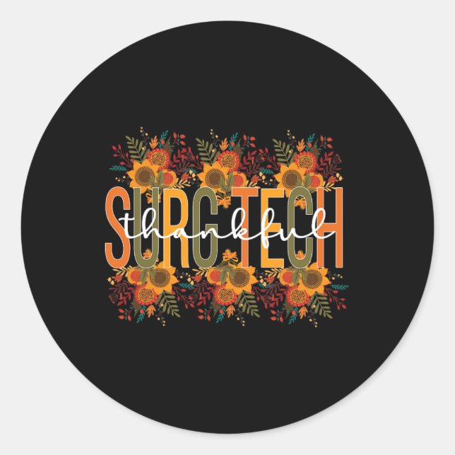 Sticker Rond Thanksgiving, Technologue en chirurgie (Devant)