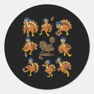 Sticker Rond Thanksgiving Turkey