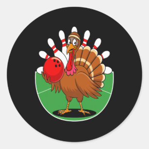 Sticker Rond Thanksgiving Turkey Bowpin Matching Team 2