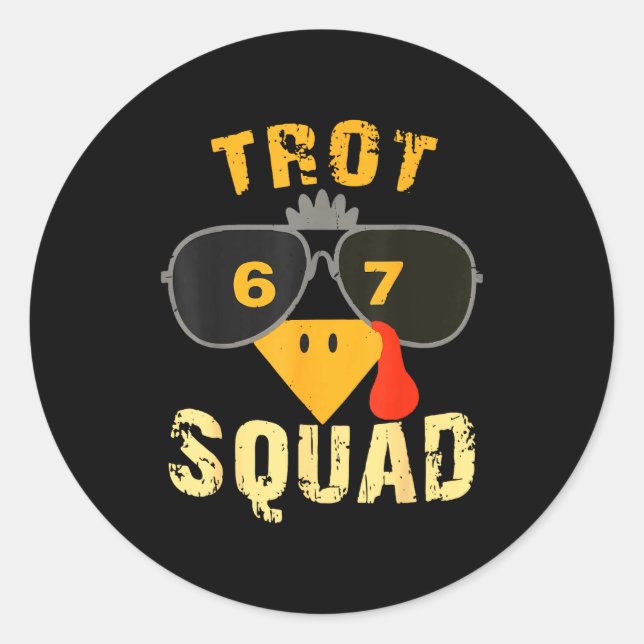 Sticker Rond Thanksgiving Turkey Trot Squad 2025 Trot Race Wome (Devant)