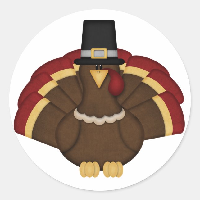 Sticker Rond Thanksgiving Turquie (Devant)