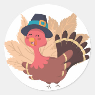 Sticker Rond Thanksgiving Turquie
