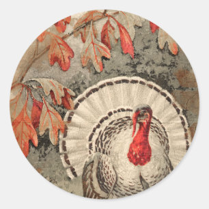 Sticker Rond Thanksgiving Turquie