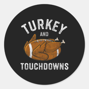 Sticker Rond Thanksgiving Turquie Et Touchdowns Football Hommes