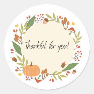 Sticker Rond Thanksgiving Wreath