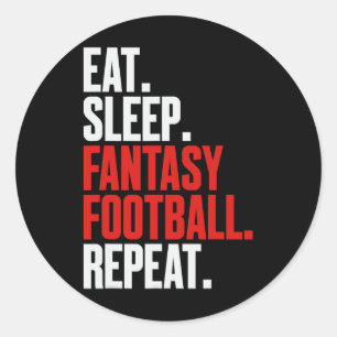 Sticker Rond That Says eat Sleep Imaginaire Football Repeat'