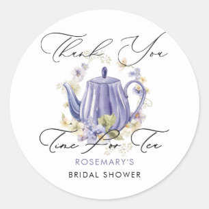 Sticker Rond Thé à la Mariée Théière Violette 
