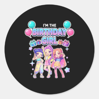 Sticker Rond The birthday girl cute chibi kpop funny kids
