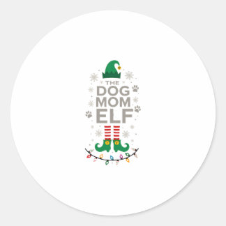 Sticker Rond The Dog Mom Elf Xmas Funny Dogs lover Christmas Do