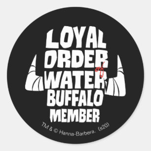 Sticker Rond The Flintstones   Loyal Order Water Buffalo Member