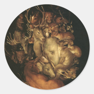 Sticker Rond The Four Elements : Earth - Giuseppe Arcimboldo