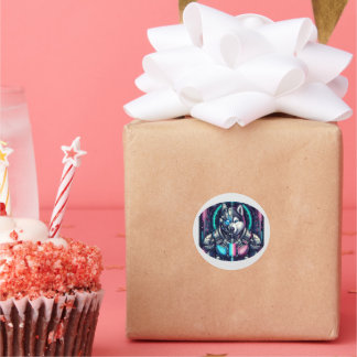 Sticker Rond The Future Wolf