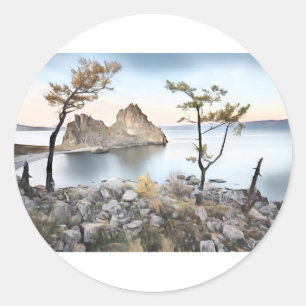 Sticker Rond  The Intriguing Beach