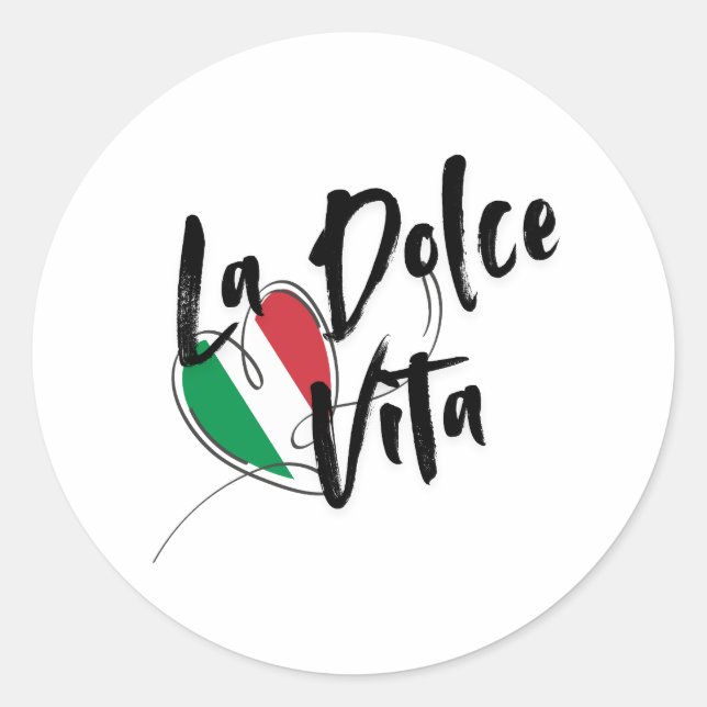 Sticker Rond The Italian sweet life. La Dolce Vita (Devant)