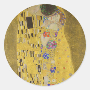 Sticker Rond The Kiss - Gustav Klimt