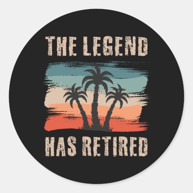 Sticker Rond The legend has retired (Devant)