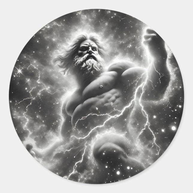 Sticker Rond  the mighty zeus (Devant)