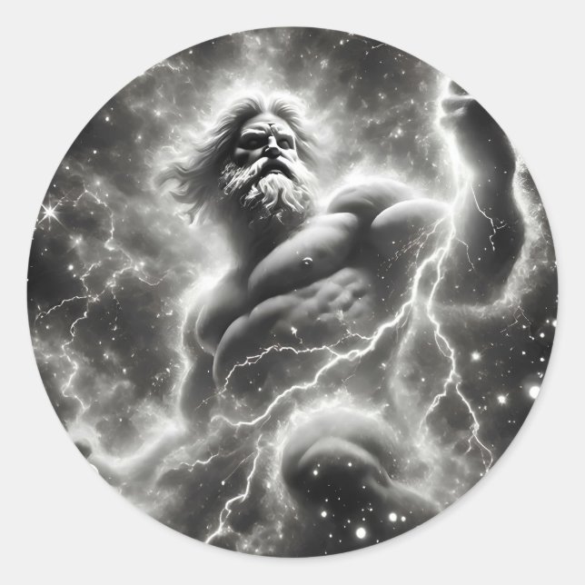 Sticker Rond  the mighty zeus (Devant)