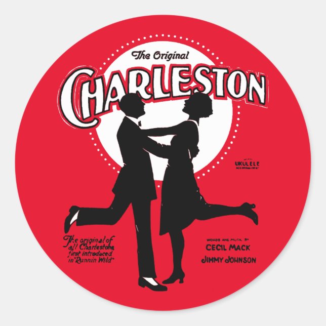 Sticker Rond The Original Charleston Dance Sheet Music 1923 (Devant)