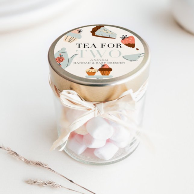 Sticker Rond Thé pour deux | Baby shower Tea Party (Créateur téléchargé)