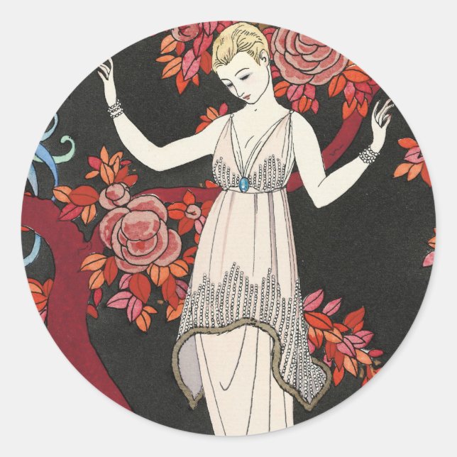 Sticker Rond The Science Tree Evening Dress - George Barbier (Devant)