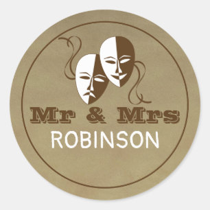 Sticker Rond Théâtre Playbill Show Billets Thème Mariage