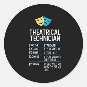 Sticker Rond théatre technicien théâtre théâtre scène drôle cad