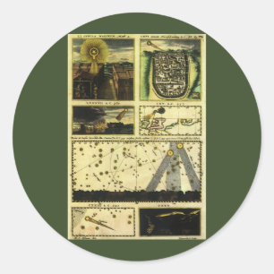 Sticker Rond Theatrum Cometicum Comètes par Stanislaw Lubieniec