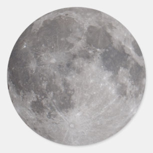 Sticker Rond Thème Astronomie Pleine lune