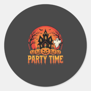 Sticker Rond Thème de fantôme de citrouille pour soirée d'Hallo