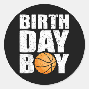 Sticker Rond Thème de fête d'anniversaire de baseball garçon Fu