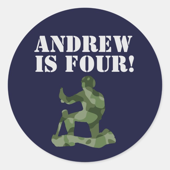 Sticker Rond Thème de la fête d'anniversaire militaire de l'Arm (Devant)