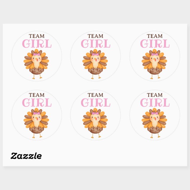Sticker Rond Thème de l'automne Turquie fille sexe révéler auto (Feuille)
