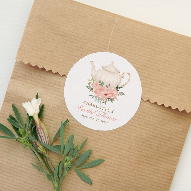 Sticker Rond Thème de mariage avec goûter floral (Créateur téléchargé)