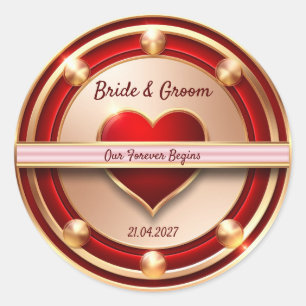 Sticker Rond 🌸 Thème de mariage romantique Rose Gold 💖